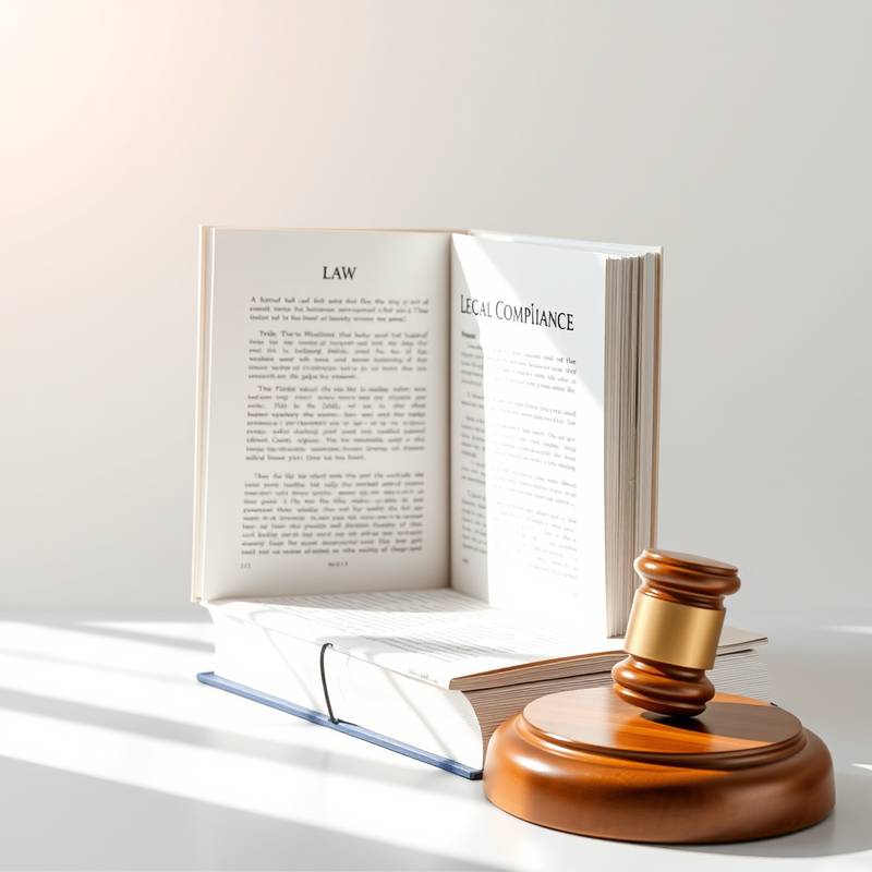 Een wetboek, symboliseert arbeidsrecht en compliance.